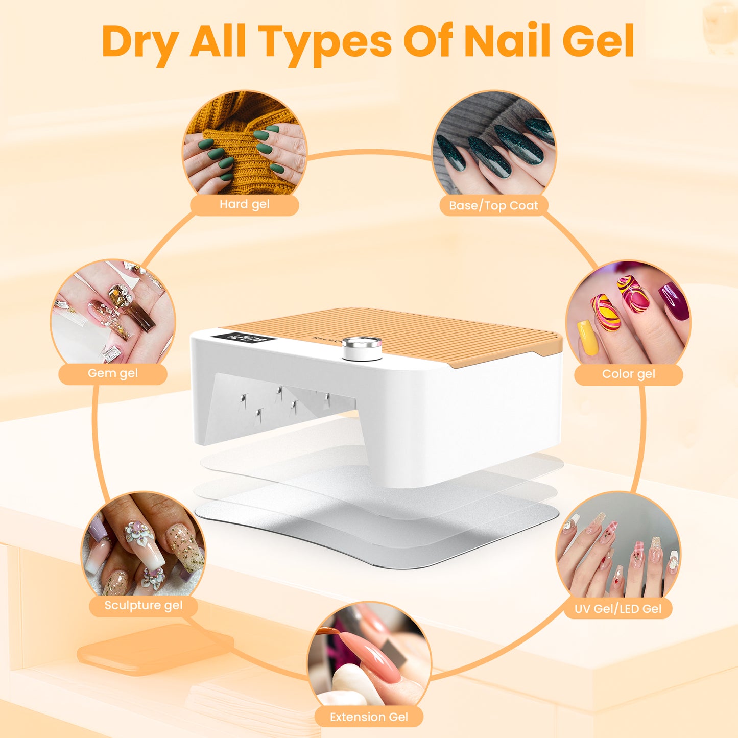 Cordless UV LED Nail Lamp- Orange