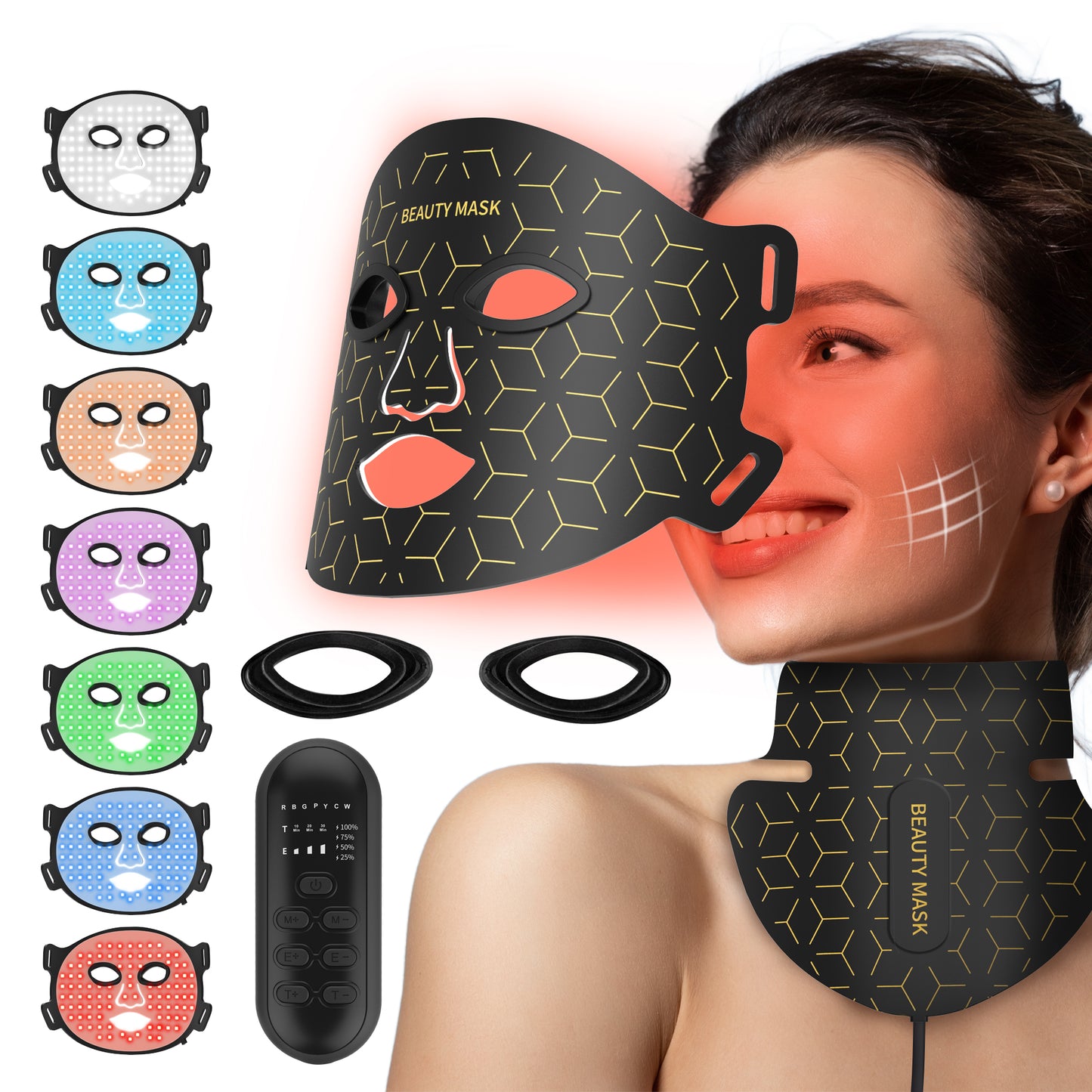 Red Light Therapy For Face & Neck Mask With LED Lights