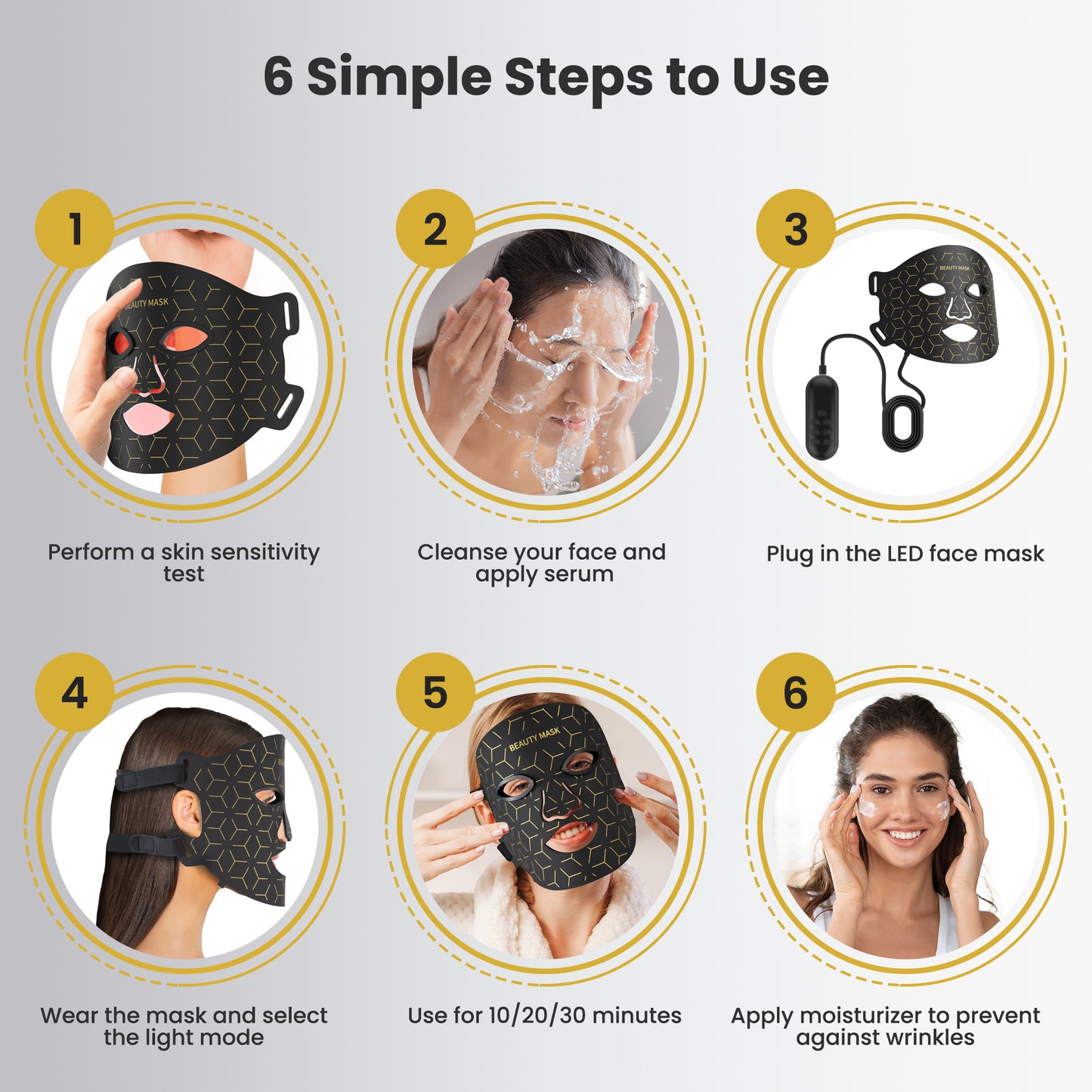 Red Light Therapy For Face & Neck Mask With LED Lights