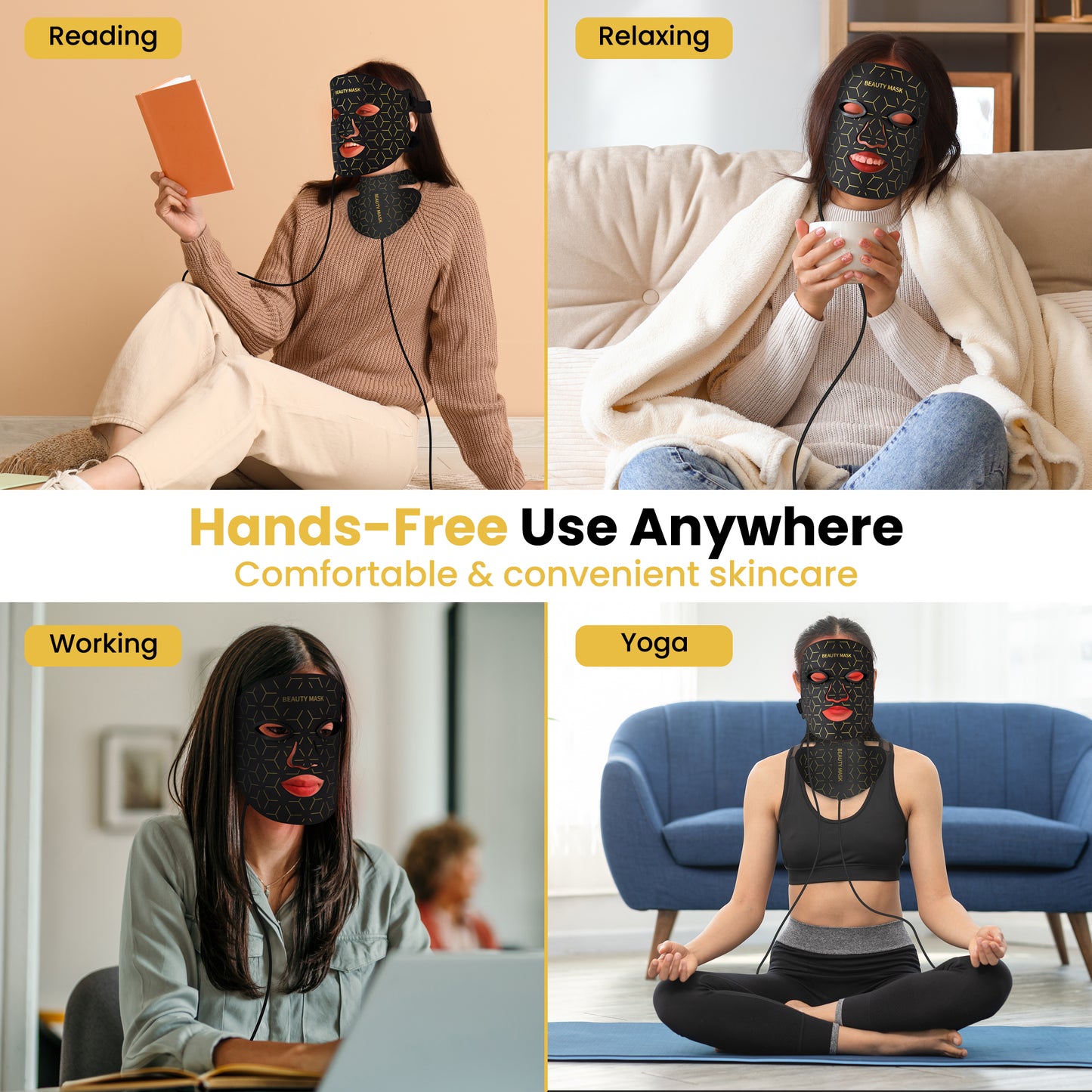 Red Light Therapy For Face & Neck Mask With LED Lights