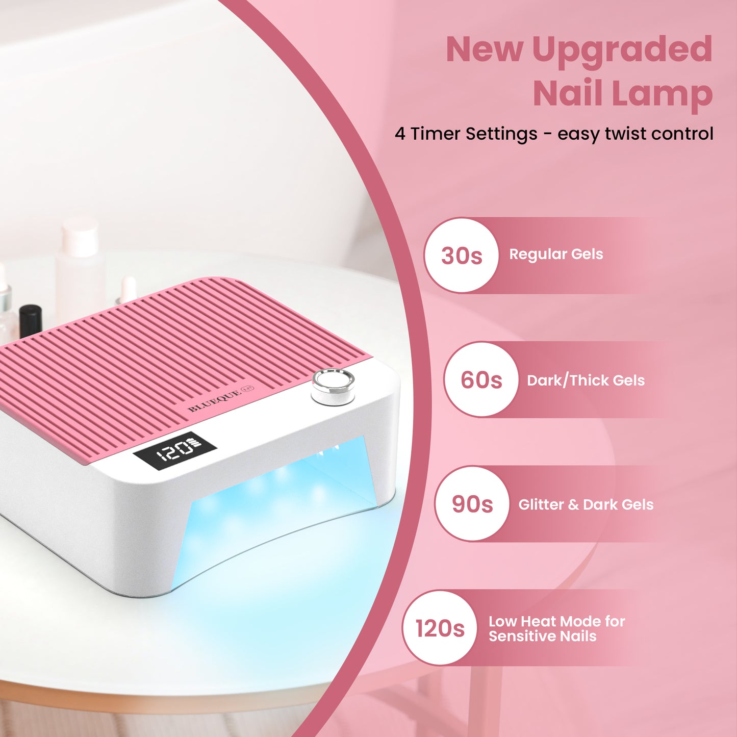 Cordless UV LED Nail Lamp - Pink