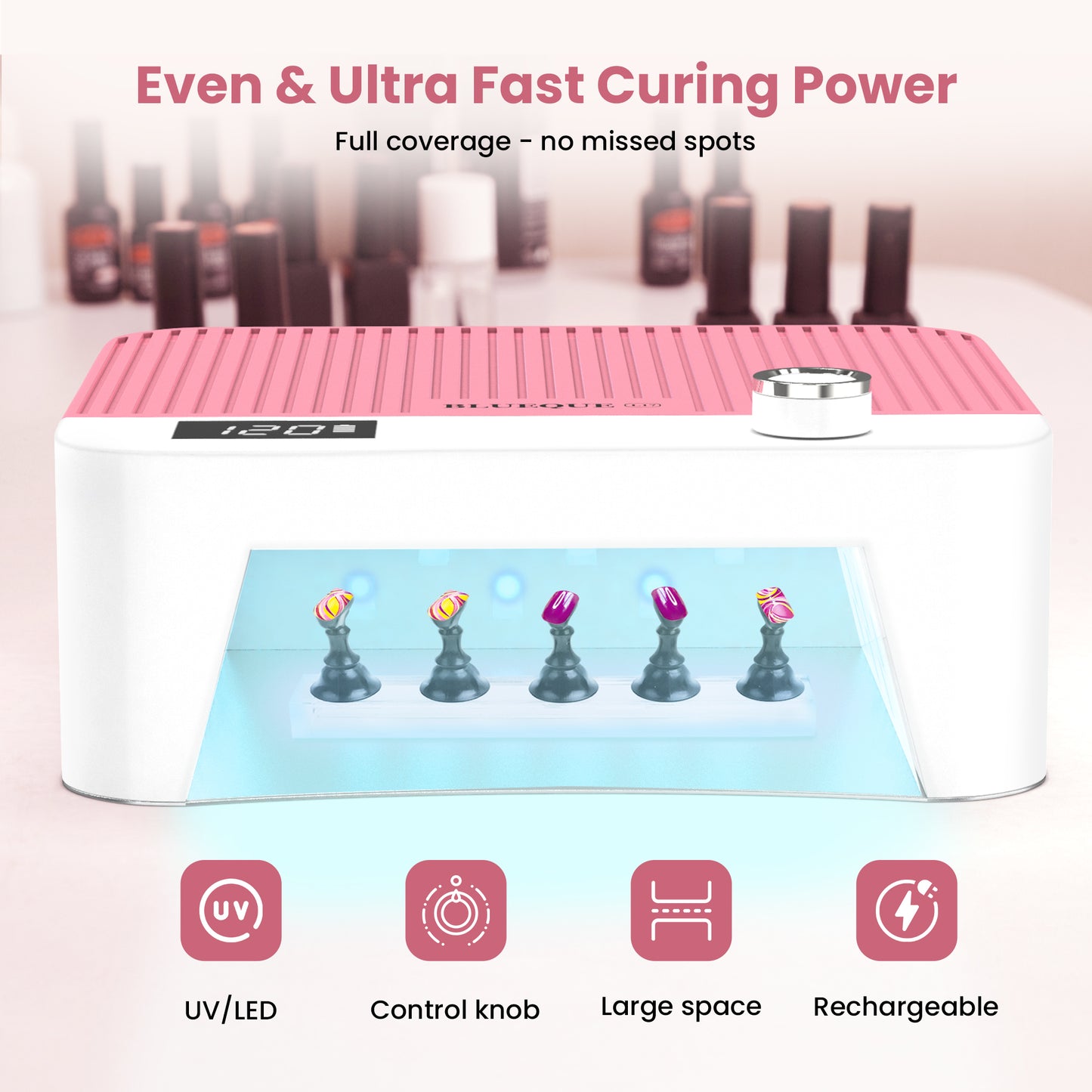 Cordless UV LED Nail Lamp - Pink