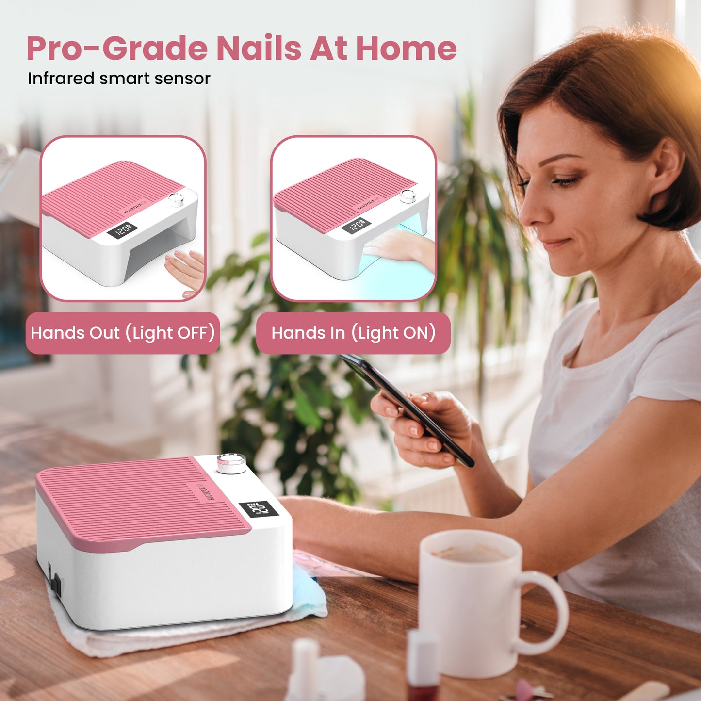 Cordless UV LED Nail Lamp - Pink