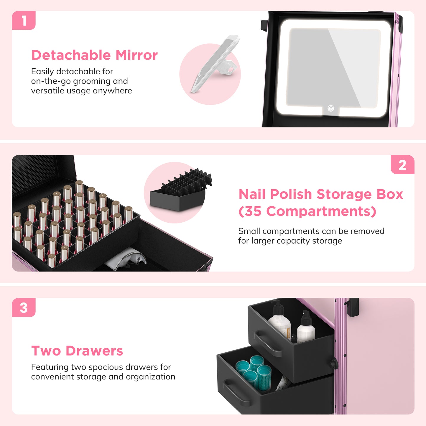 EasyinBeauty Rolling Portable Manicure Table