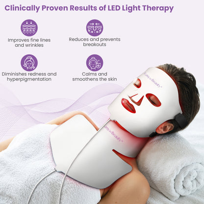 EASYINBEAUTY 2-IN-1 Set Red Light Therapy Mask for Face & Neck