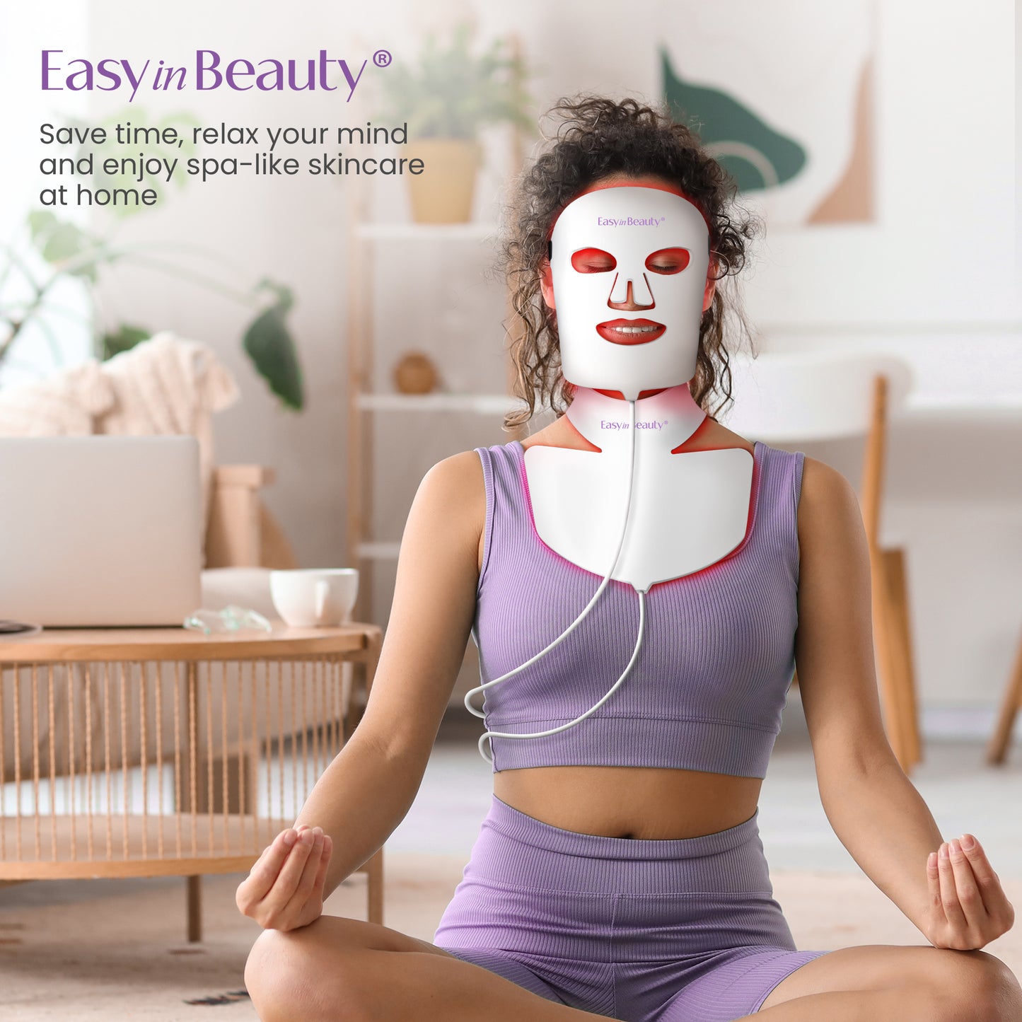 EASYINBEAUTY 2-IN-1 Set Red Light Therapy Mask for Face & Neck