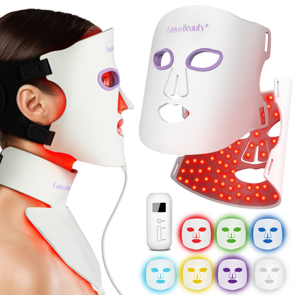 EASYINBEAUTY 2-IN-1 Set Red Light Therapy Mask for Face & Neck
