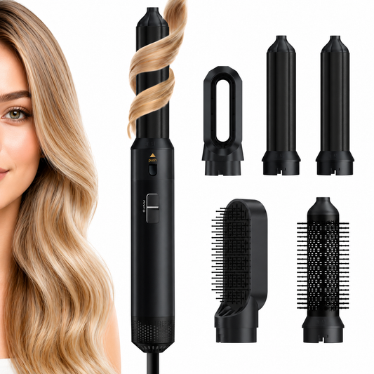 5 in 1 Blow Dry Brush | Multi Hair Styler for All Hair Lengths - Black