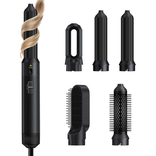 5 in 1 Blow Dry Brush | Multi Hair Styler for All Hair Lengths - Black