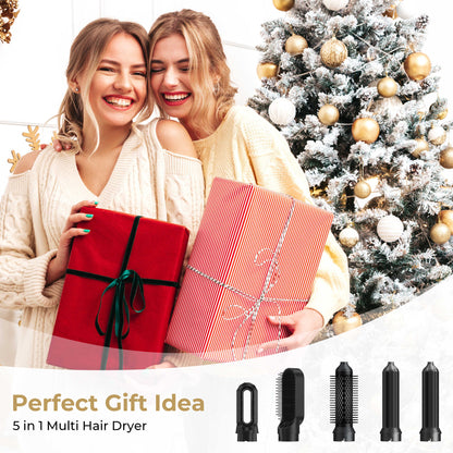 5 in 1 Blow Dry Brush | Multi Hair Styler for All Hair Lengths - Black