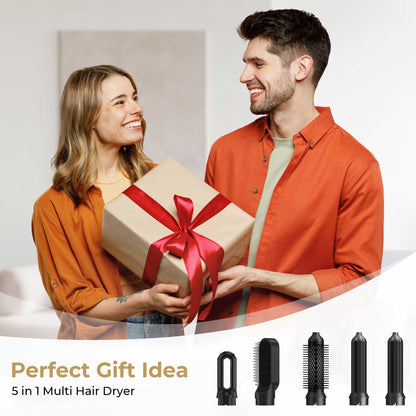 5 in 1 Blow Dry Brush | Multi Hair Styler for All Hair Lengths - Black