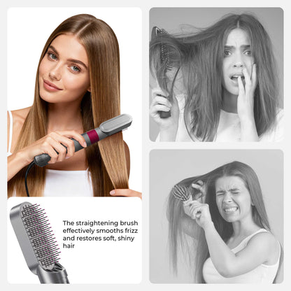 5 in 1 Blow Dry Brush | Multi Hair Styler for All Hair Lengths - Rose Red