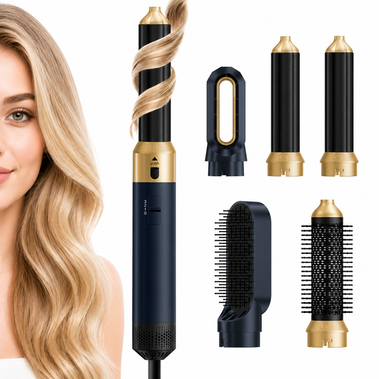 5 in 1 Blow Dry Brush | Multi Hair Styler for All Hair Lengths - Golden Blue