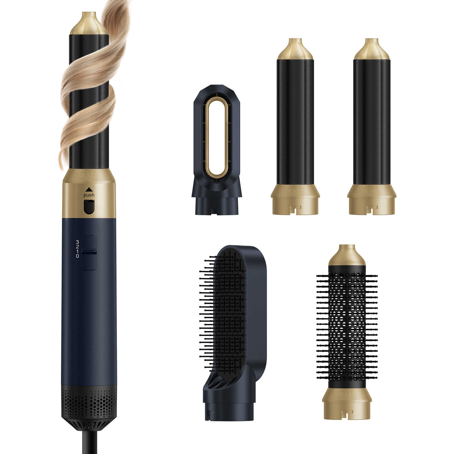 5 in 1 Blow Dry Brush | Multi Hair Styler for All Hair Lengths - Golden Blue