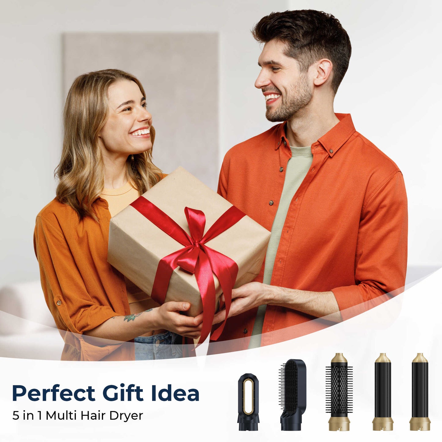 5 in 1 Blow Dry Brush | Multi Hair Styler for All Hair Lengths - Golden Blue