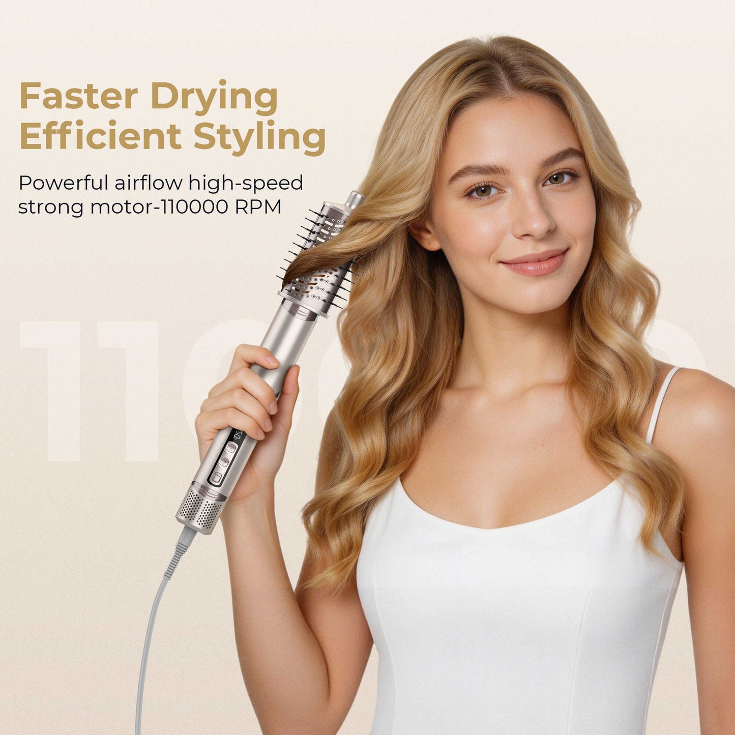 8-in-1 Hot Air Styling Brush Ions Hair Styler