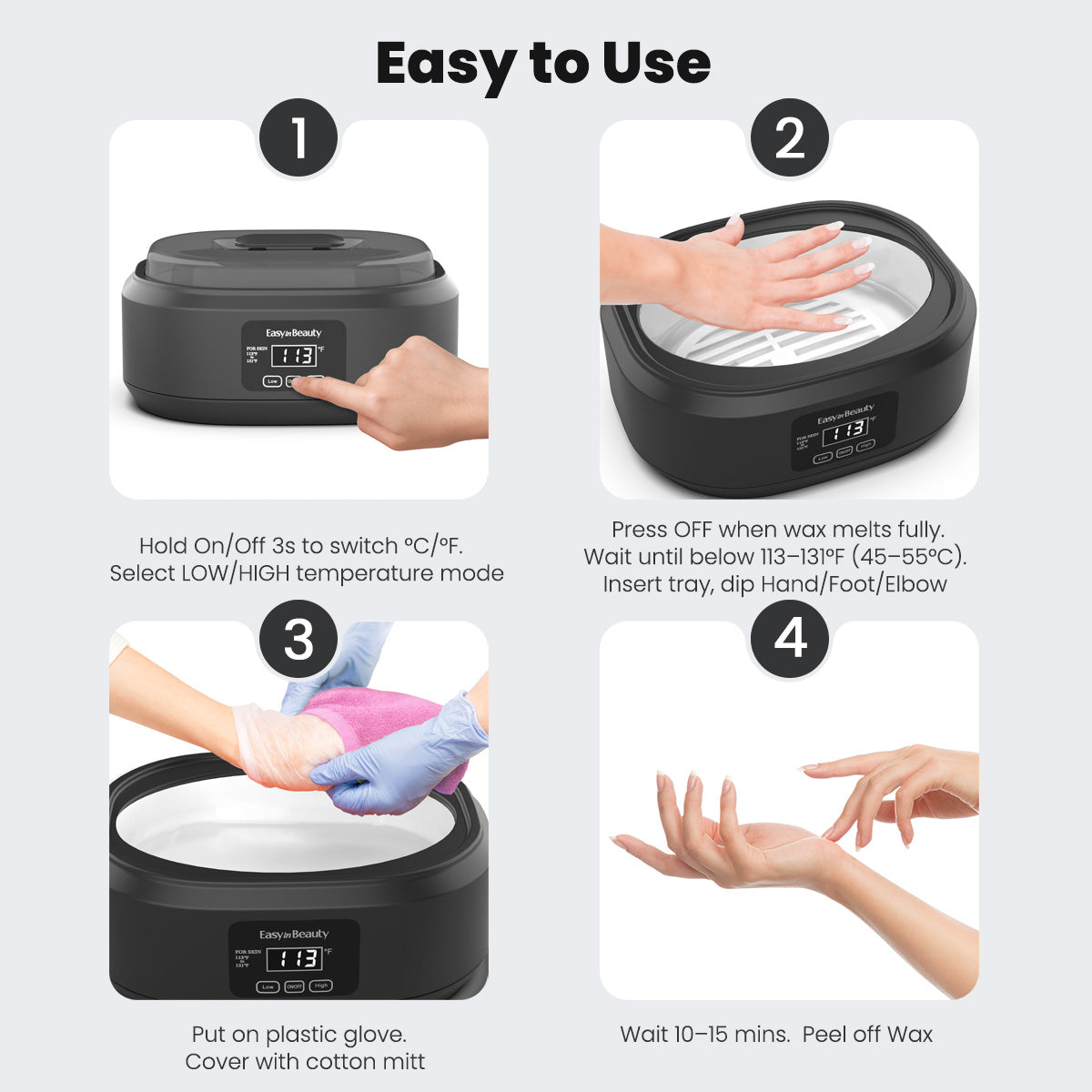 EASYINBEAUTY Paraffin Wax Machine Black 3000ml