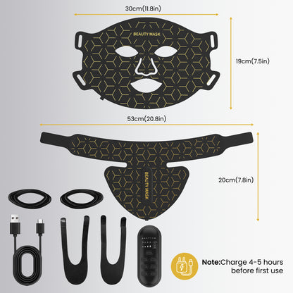 Red Light Therapy For Face & Neck Mask With LED Lights