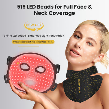 Red Light Therapy For Face & Neck Mask With LED Lights