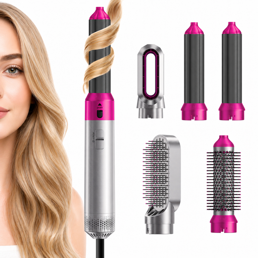 5 in 1 Blow Dry Brush | Multi Hair Styler for All Hair Lengths - Rose Red