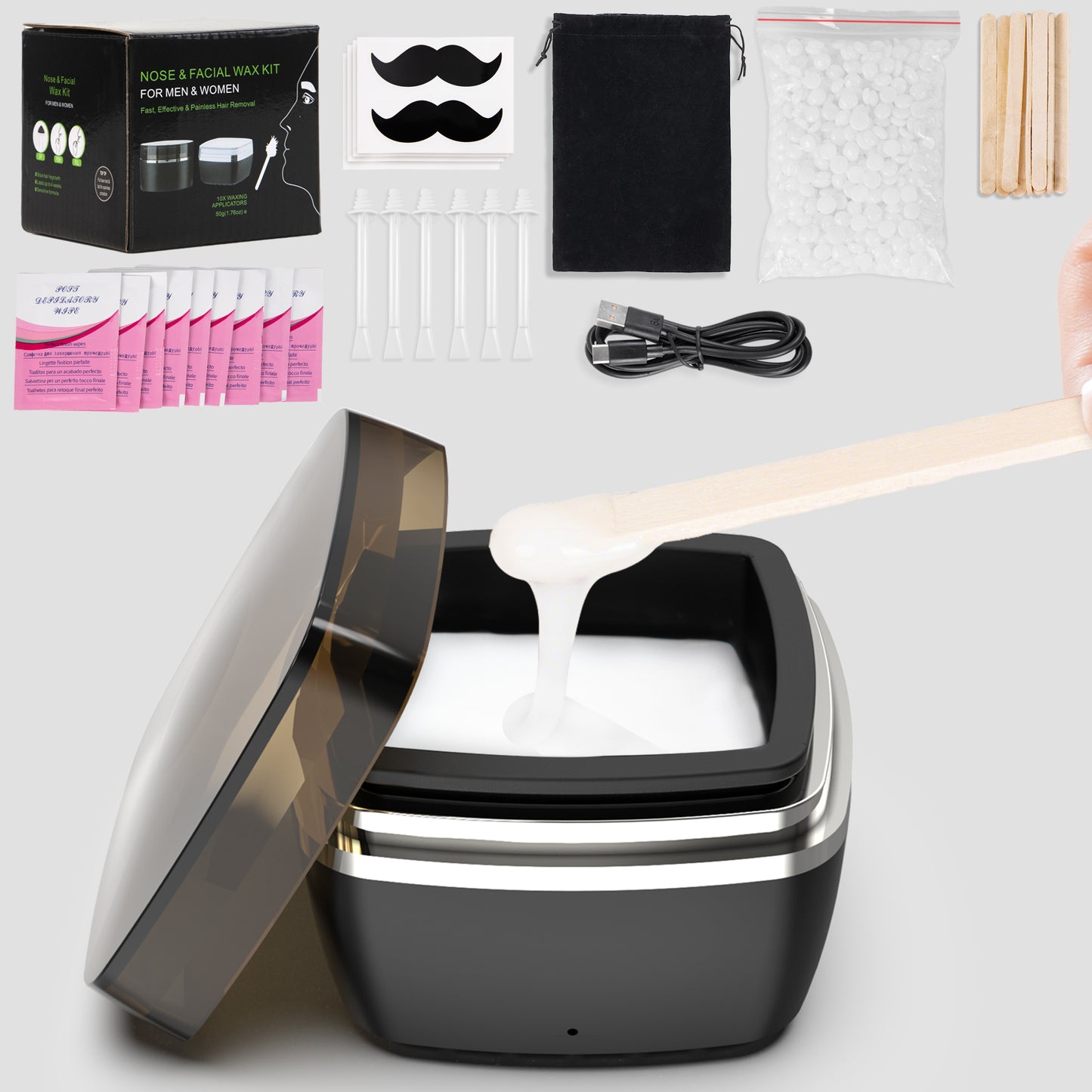 EASYINBEAUTY Nasal Hair & Eyebrow Waxing Kit