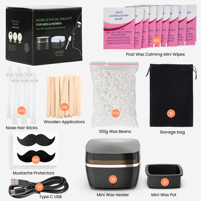 EASYINBEAUTY Nasal Hair & Eyebrow Waxing Kit