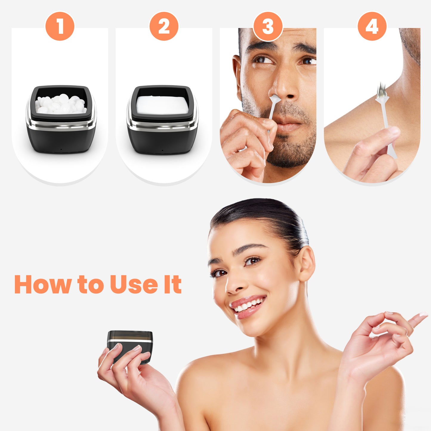 EASYINBEAUTY Nasal Hair & Eyebrow Waxing Kit