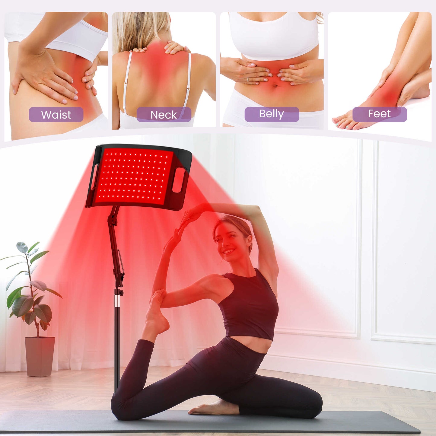 EASYINBEAUTY 660nm&850nm Red Light Therapy Lamp for Face and Body